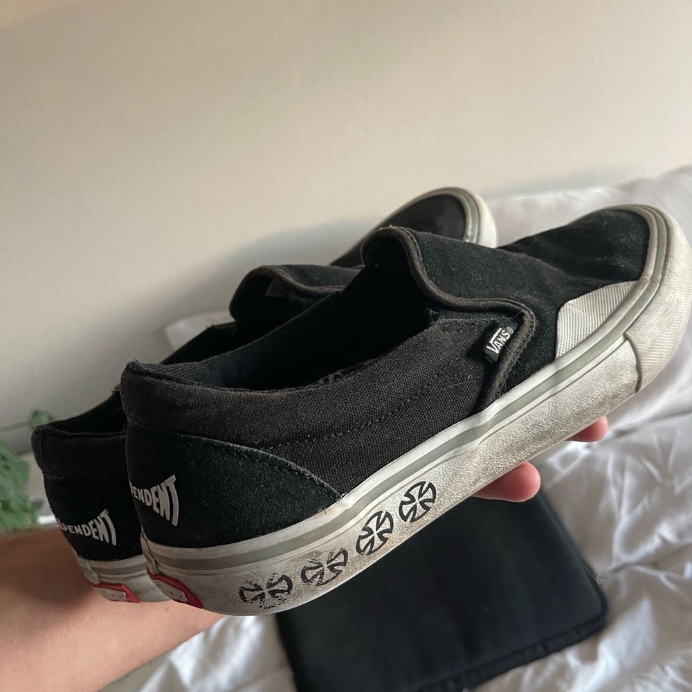 Vans x Independent Slip-On Pro Black & White Skate Shoes